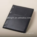 faux leather menu cover, black bifold leather cover